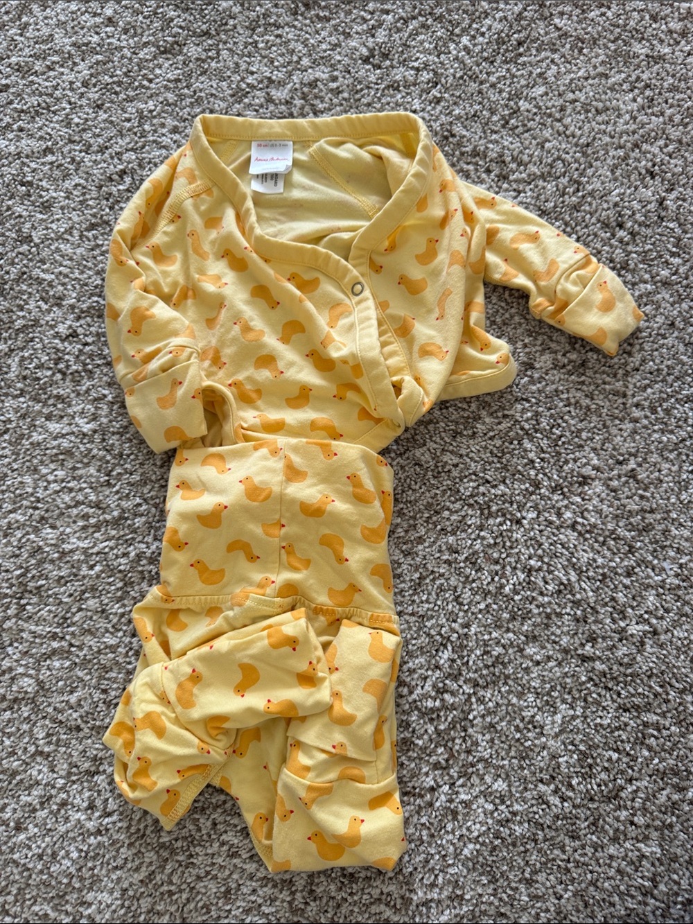 Hanna Andersson Yellow Duck Print Kids Pajama Set